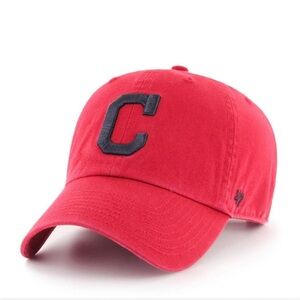 47 Brand Vintage Style Dad Clean Up Cap Cleveland Indians Vintage Red Baseball M